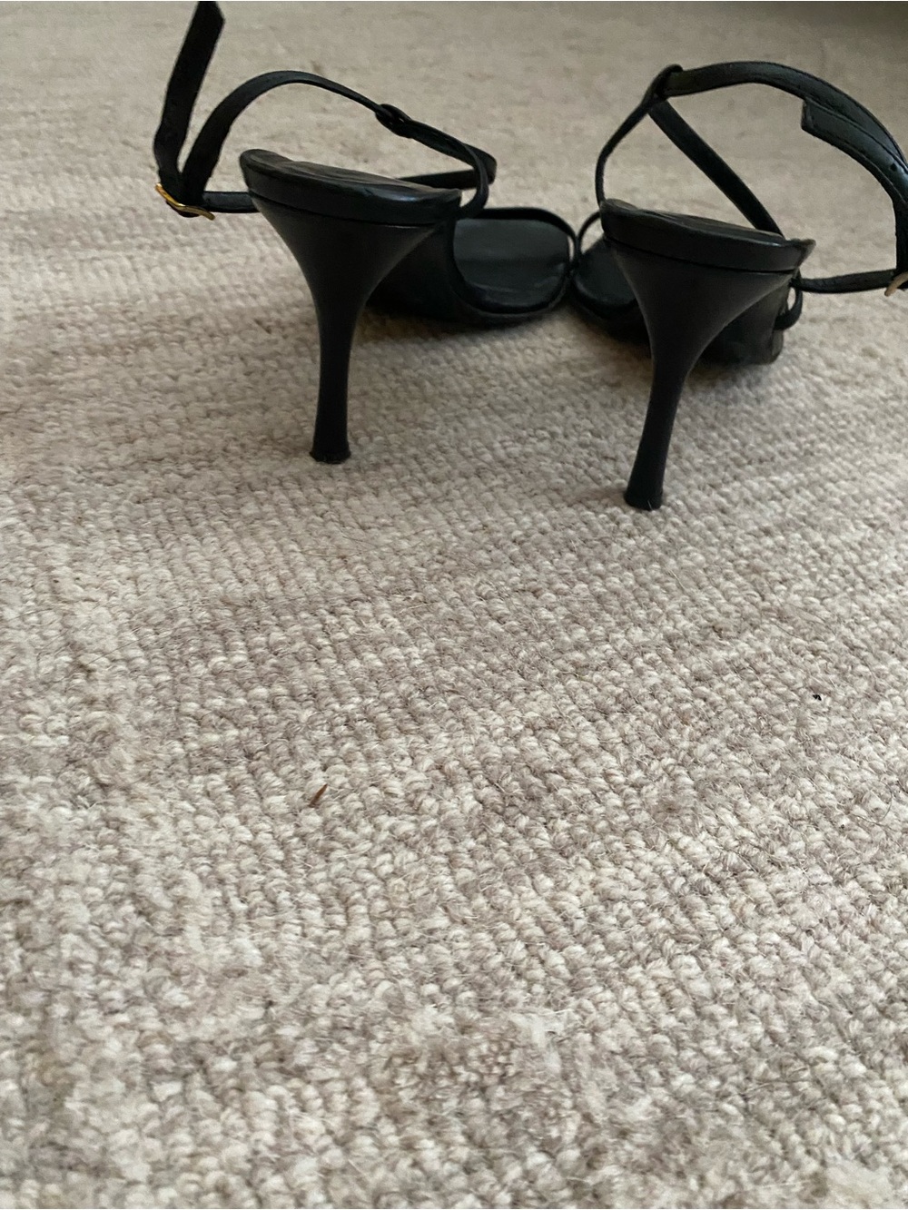 Cole Haan Black Leather Strappy Slingback Heels - Picture 4 of 4